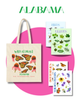Alabama Nature Gift Set for Kids Ages 7-12 – 4 Activity Books + Canvas Tote (Birds, Butterflies, Wildflowers & Leaves)