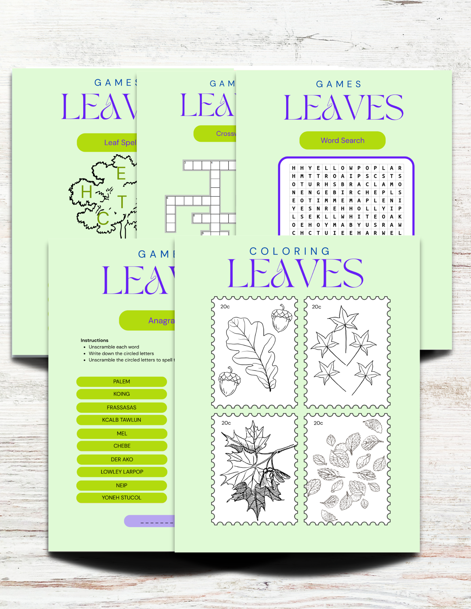 Leaves of Alabama Activity Book for Kids