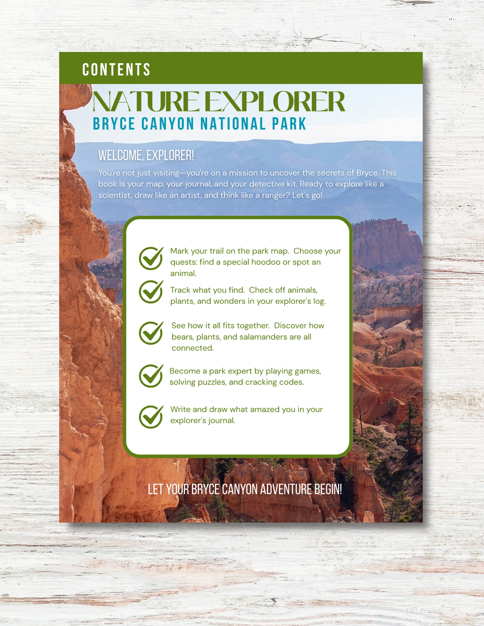 Bryce Canyon National Park Activity Book for Kids