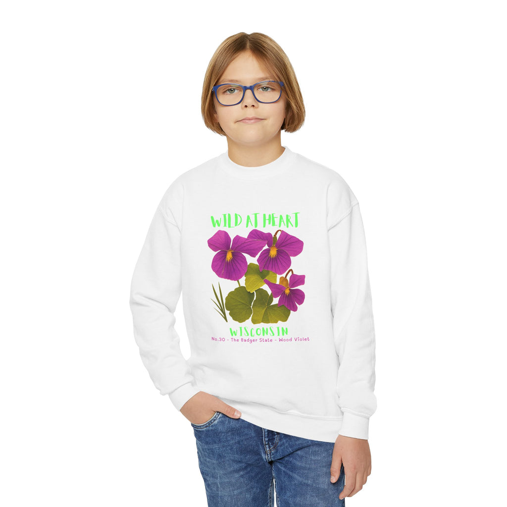Wisconsin Wild at Heart Youth Crewneck Sweatshirt