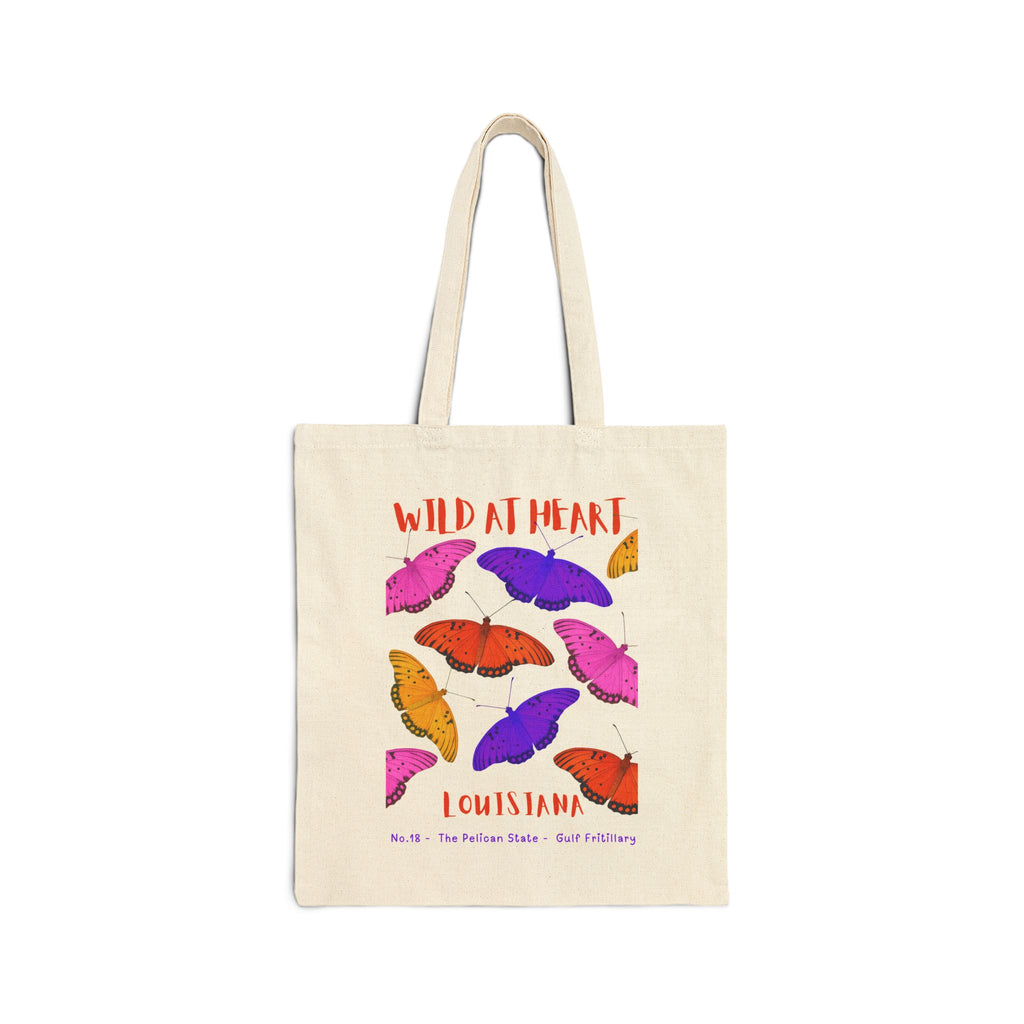 Wild at Heart Louisiana Tote Bag – Canvas Nature Explorer Tote, Kids Adventure Gift