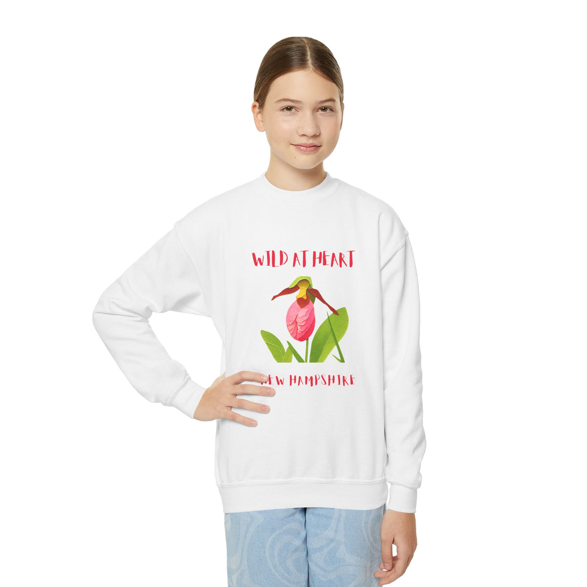 New Hampshire Wild at Heart Youth Crewneck Sweatshirt