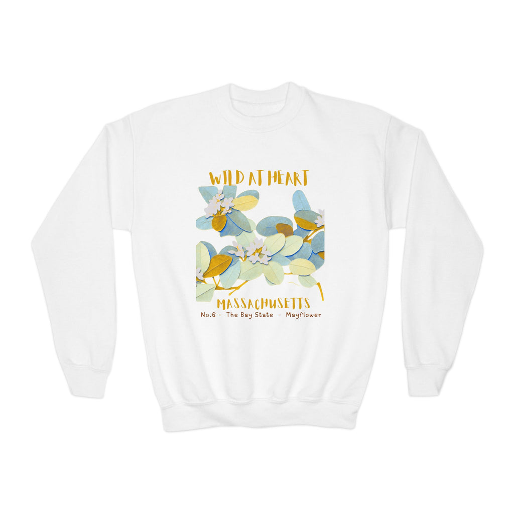 Massachusetts Wild at Heart Youth Crewneck Sweatshirt