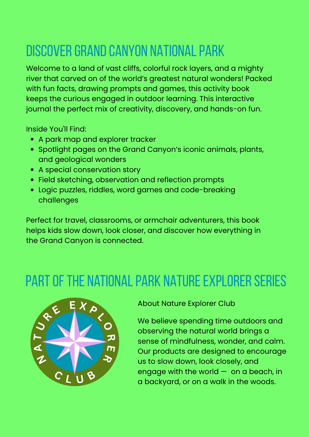 Grand Canyon Activity Book for Kids