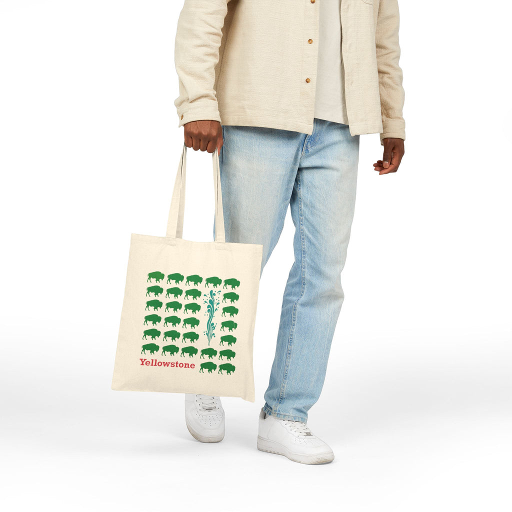 Yellowstone Tote Bag, National Park inspired design, cotton canvas, eco friendly, Yellowstone gift, souvenir