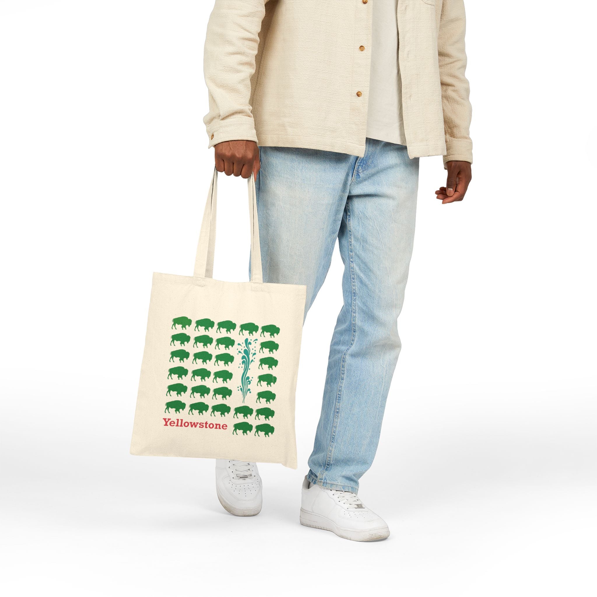 Yellowstone Tote Bag, National Park inspired design, cotton canvas, eco friendly, Yellowstone gift, souvenir