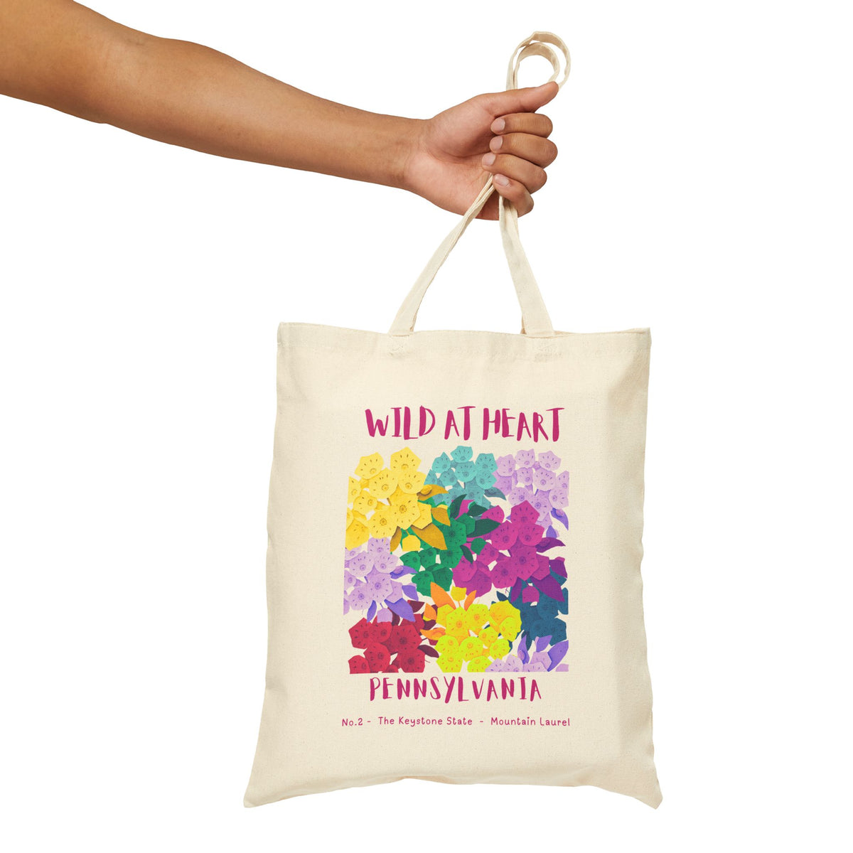 Wild at Heart Pennsylvania Tote Bag – Colorful Blooms Canvas Tote, Nature Explorer Gift for Kids