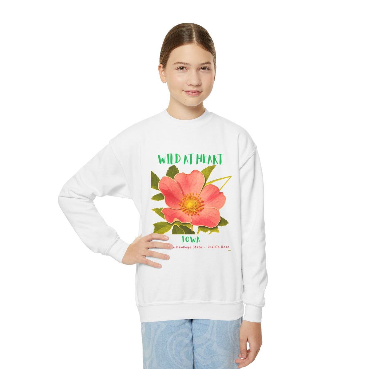 Iowa Wild at Heart Youth Crewneck Sweatshirt