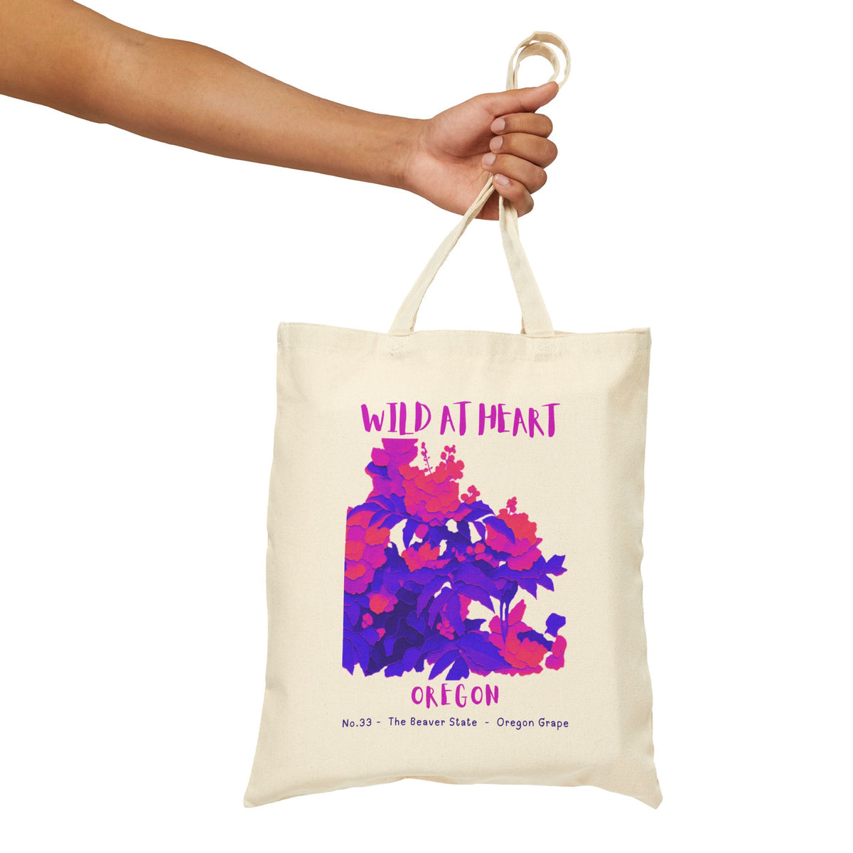 Wild at Heart Oregon Tote Bag – Canvas Nature Explorer Tote, Kids Adventure Gift