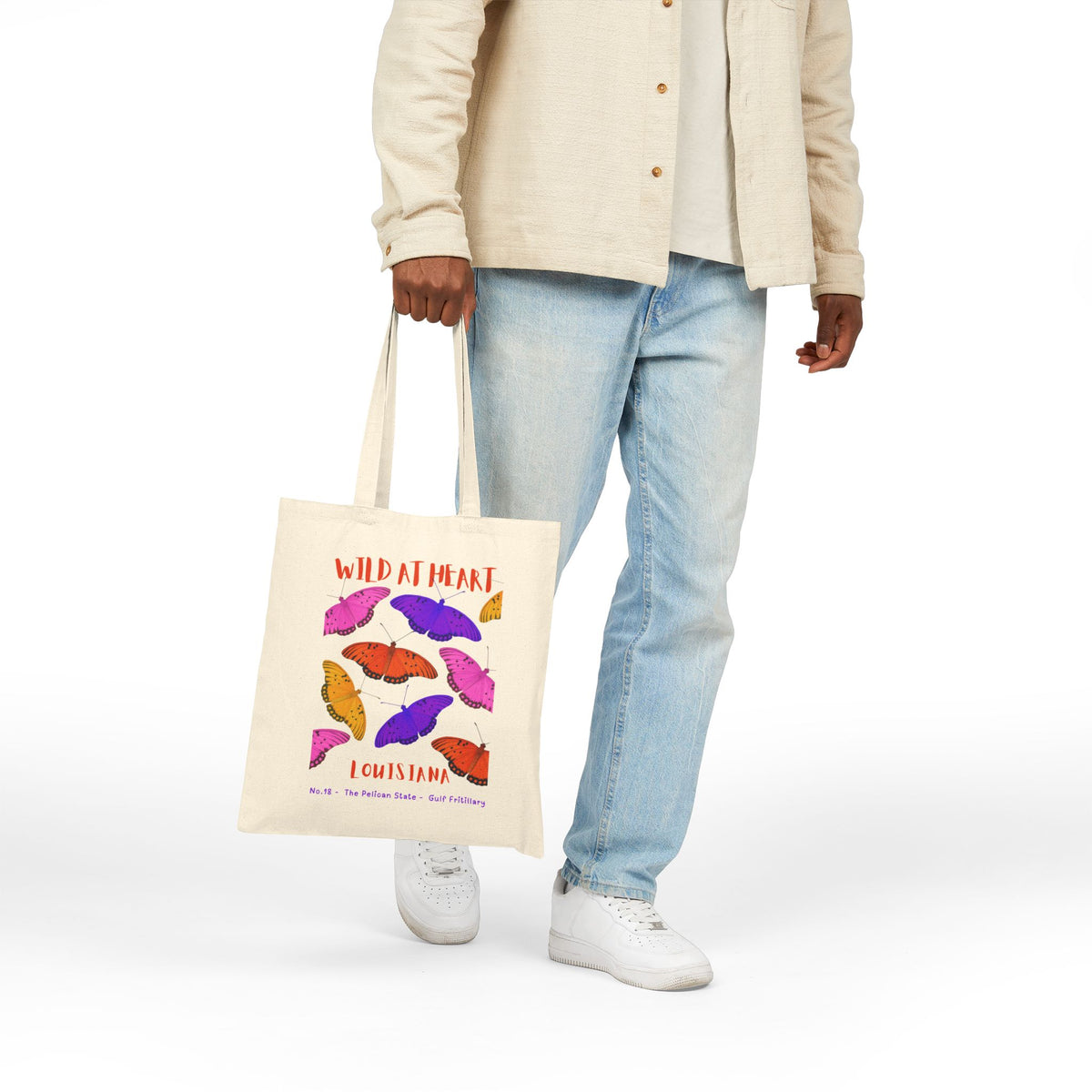 Wild at Heart Louisiana Tote Bag – Canvas Nature Explorer Tote, Kids Adventure Gift