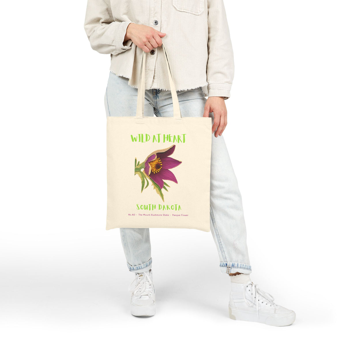 Wild at Heart South Dakota Tote Bag – Canvas Nature Explorer Tote, Kids Adventure Gift