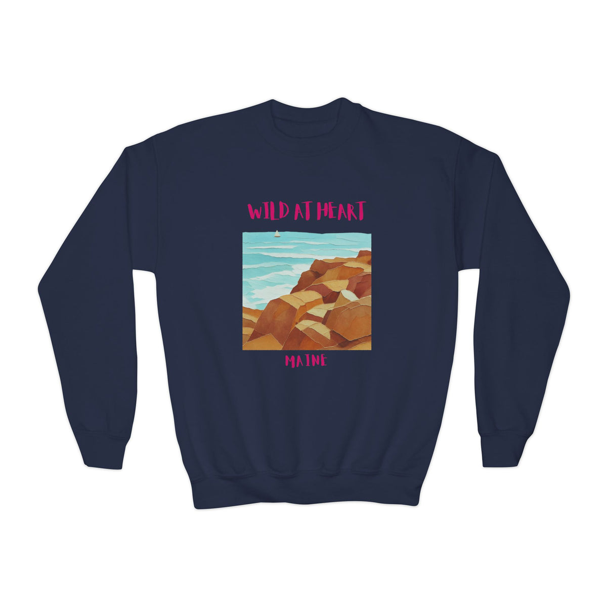 Maine Wild at Heart Youth Crewneck Sweatshirt