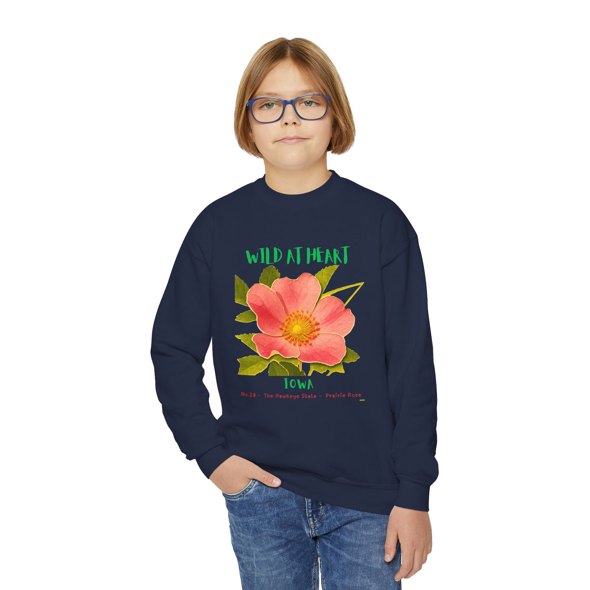 Iowa Wild at Heart Youth Crewneck Sweatshirt