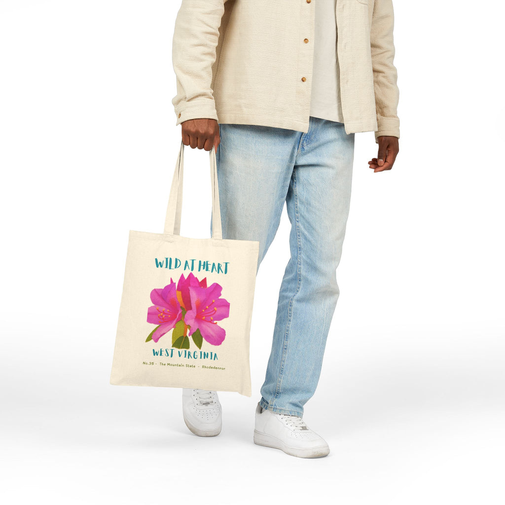 Wild at Heart West Virginia Tote Bag – Canvas Nature Explorer Tote, Kids Adventure Gift