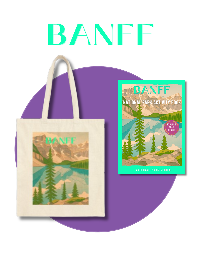 Wild at Heart Banff National Park Gift Set – Activity Book + Canvas Tote, Kids Explorer Bundle