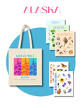 Alaska Nature Gift Set for Kids Ages 7-12 – 5 Activity Books + Canvas Tote (Birds, Butterflies, Wildflowers, Leaves & Seashells)