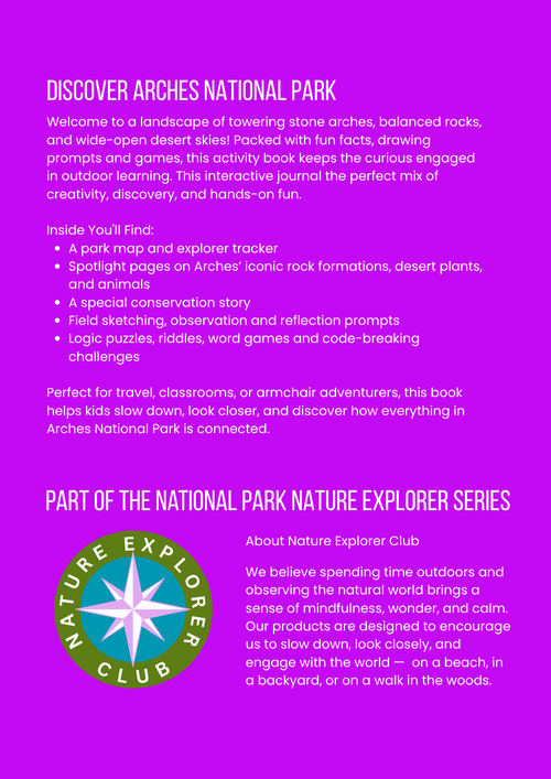 Arches National Park Activity Book for Kids