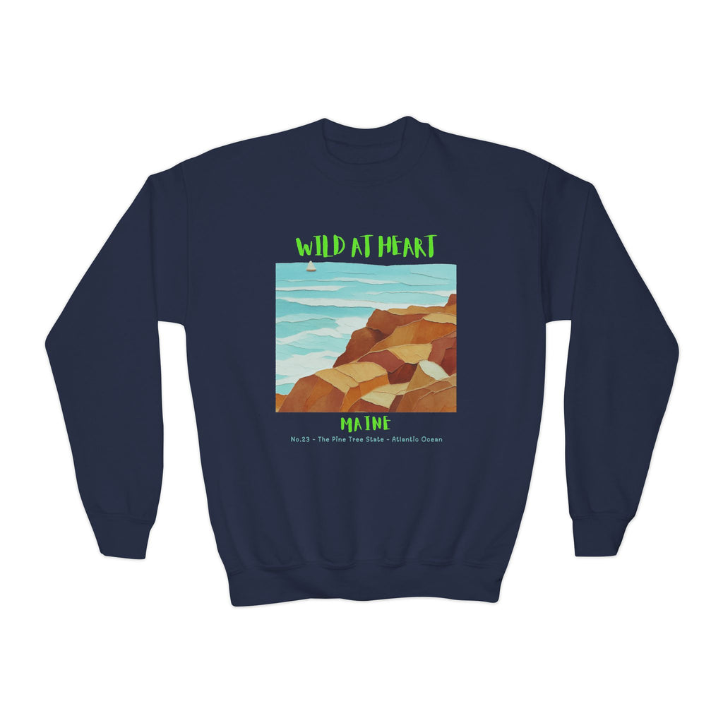 Maine Wild at Heart Youth Crewneck Sweatshirt