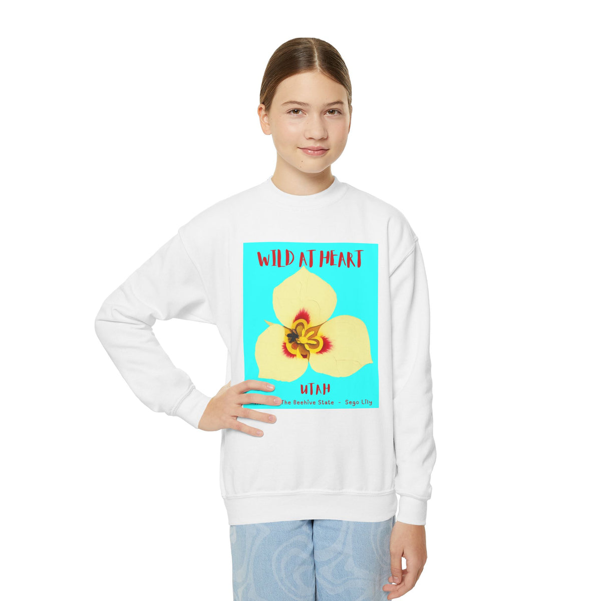 Utah Wild at Heart Youth Crewneck Sweatshirt
