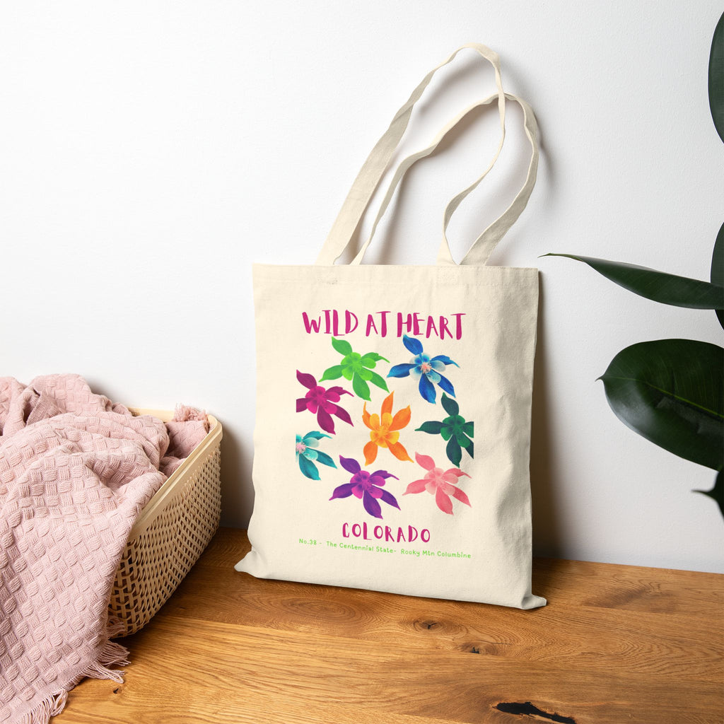 Wild at Heart Colorado Tote Bag – Canvas Nature Explorer Tote, Kids Adventure Gift