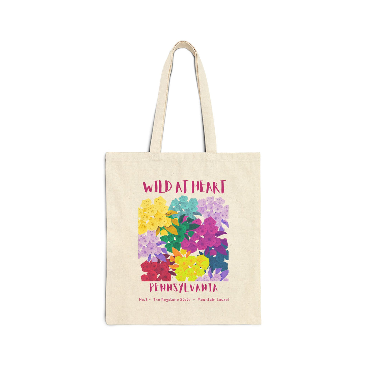 Wild at Heart Pennsylvania Tote Bag – Colorful Blooms Canvas Tote, Nature Explorer Gift for Kids