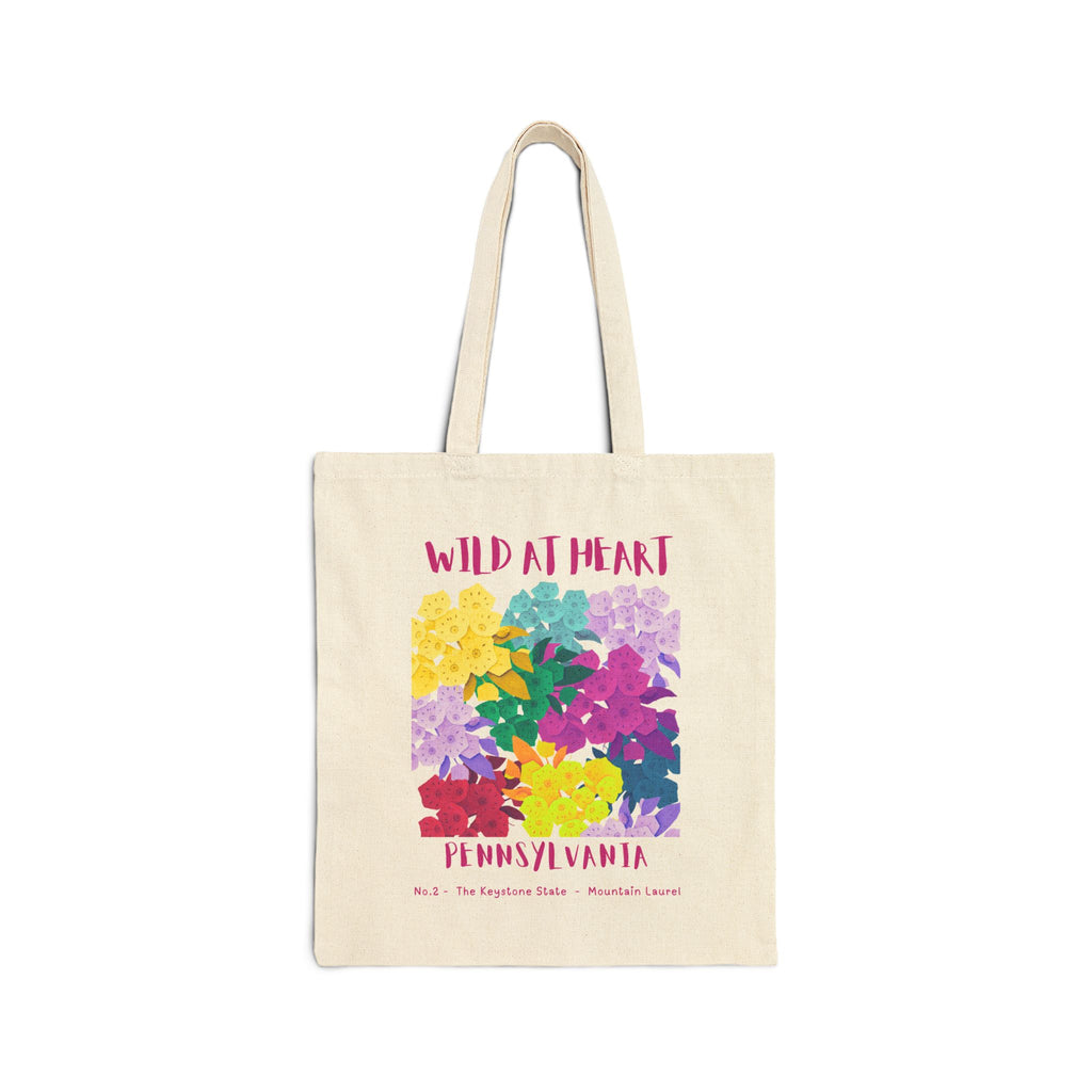 Wild at Heart Pennsylvania Tote Bag – Colorful Blooms Canvas Tote, Nature Explorer Gift for Kids