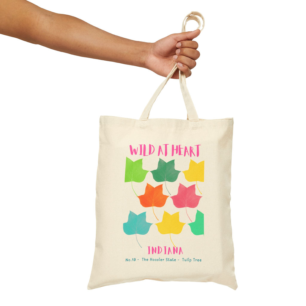 Wild at Heart Indiana Tote Bag – Canvas Nature Explorer Tote, Kids Adventure Gift