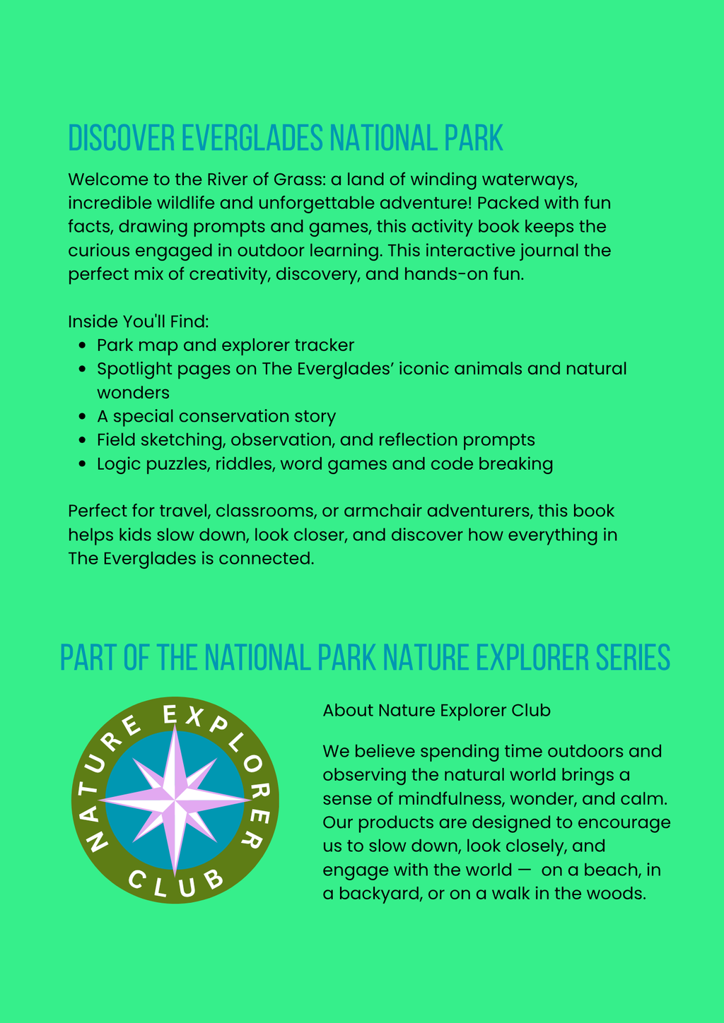 The Everglades National Park Activity Book for Kids