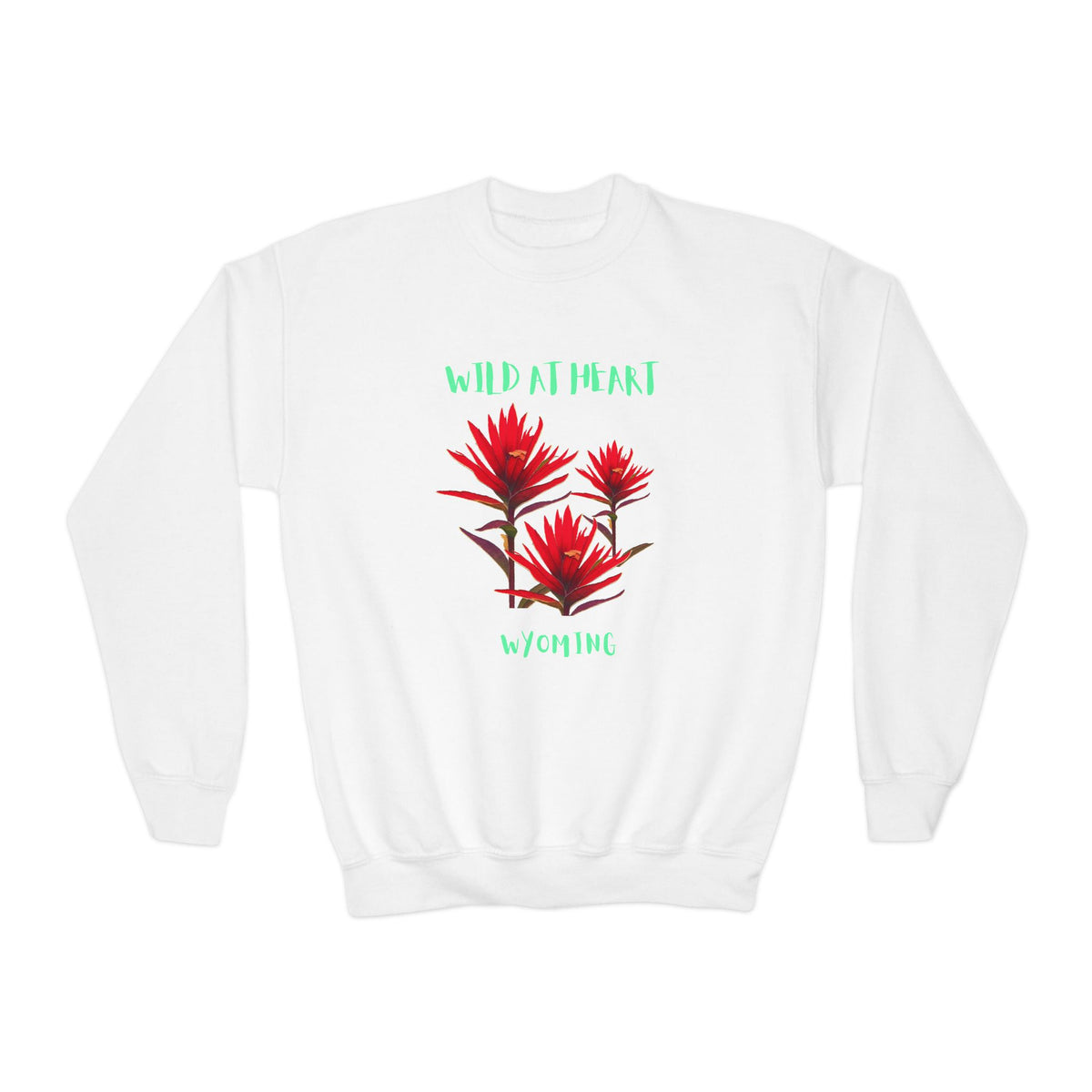 Wyoming Wild at Heart Youth Crewneck Sweatshirt