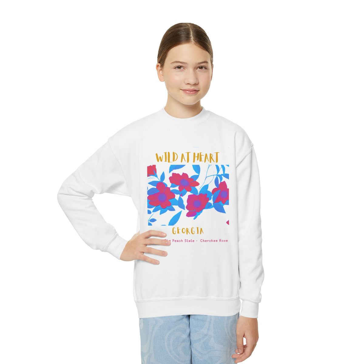 Georgia Wild at Heart Youth Crewneck Sweatshirt