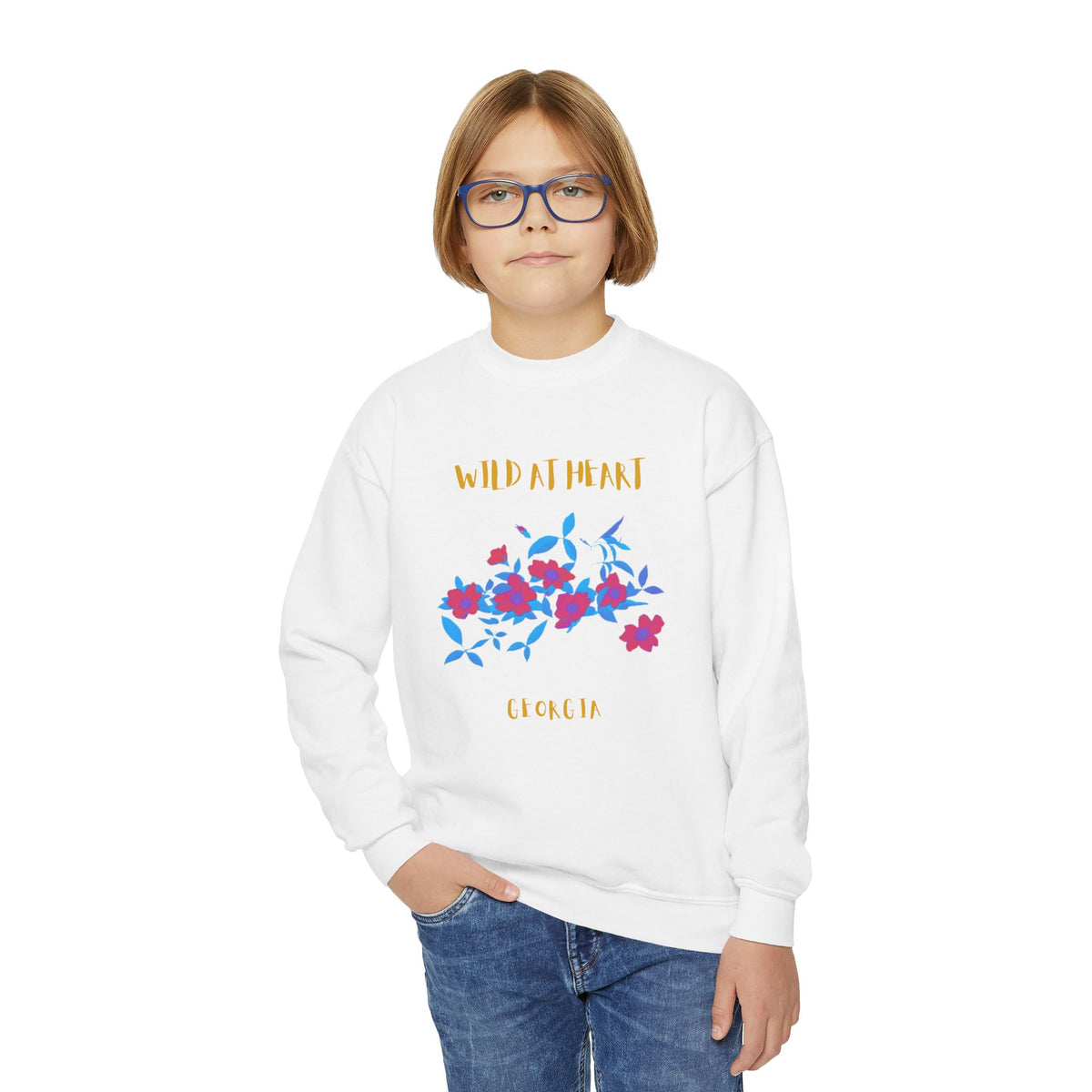 Georgia Wild at Heart Youth Crewneck Sweatshirt