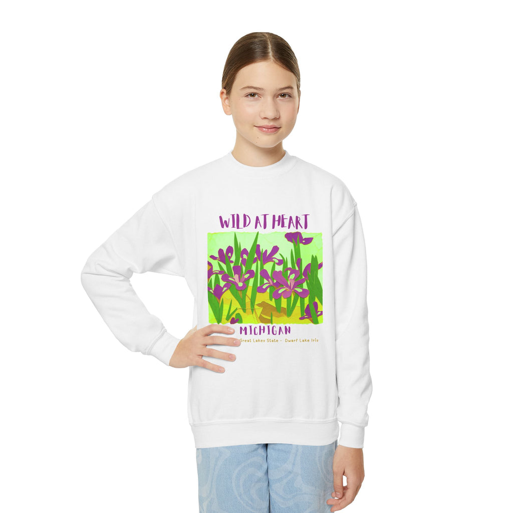 Michigan Wild at Heart Youth Crewneck Sweatshirt