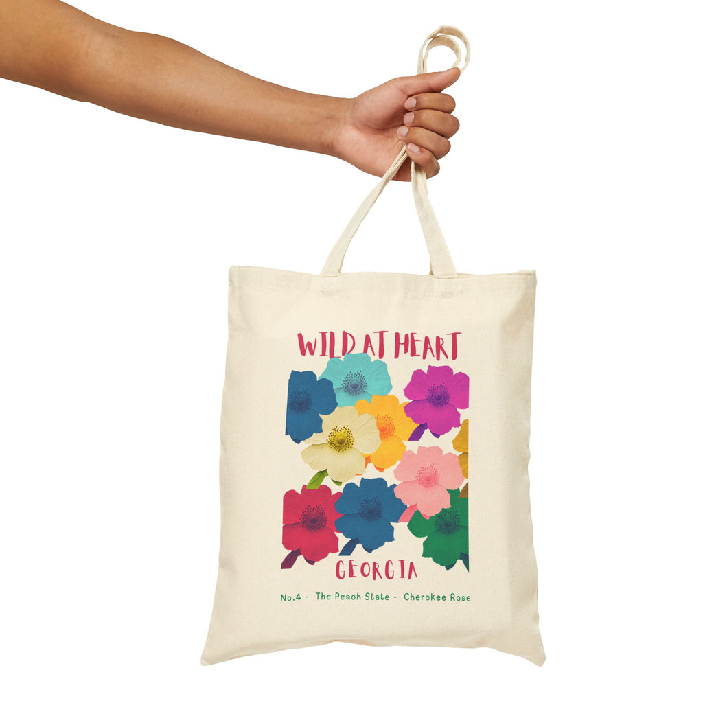 Wild at Heart Georgia Tote Bag – Canvas Nature Explorer Tote, Kids Adventure Gift