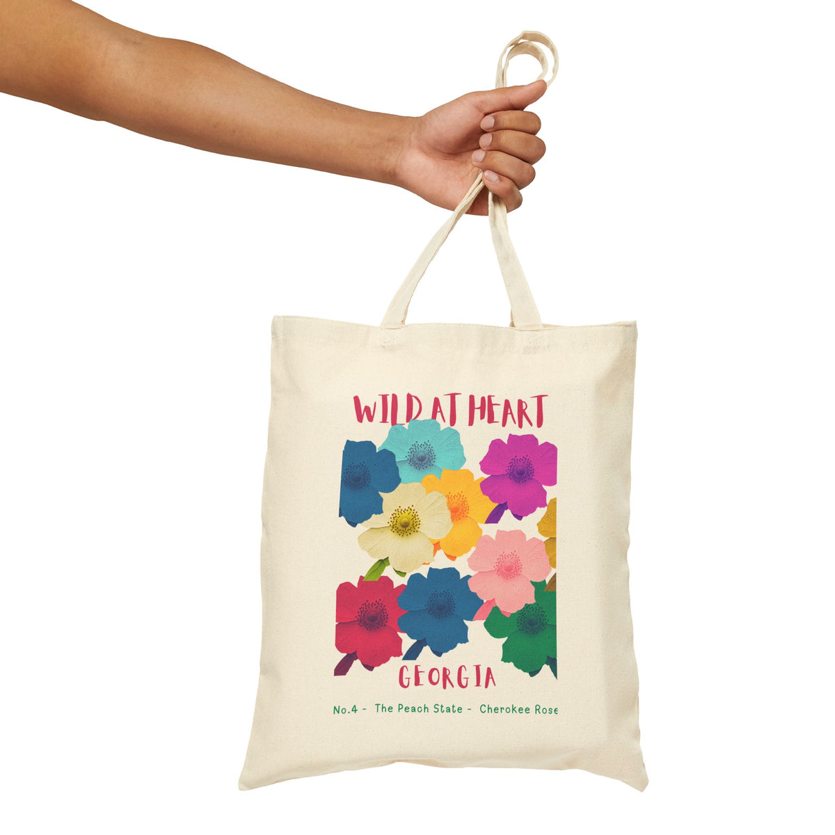Wild at Heart Georgia Tote Bag – Canvas Nature Explorer Tote, Kids Adventure Gift