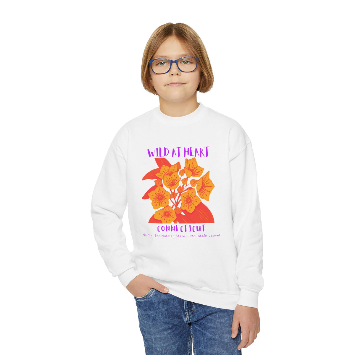 Connecticut Wild at Heart Youth Crewneck Sweatshirt