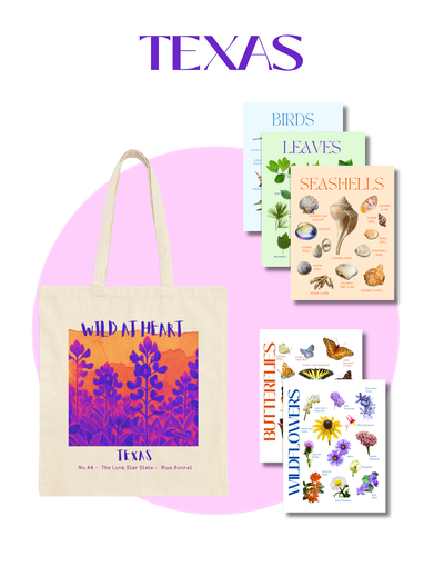 Texas Nature Explorer gift set - books and Wild at Heart tote