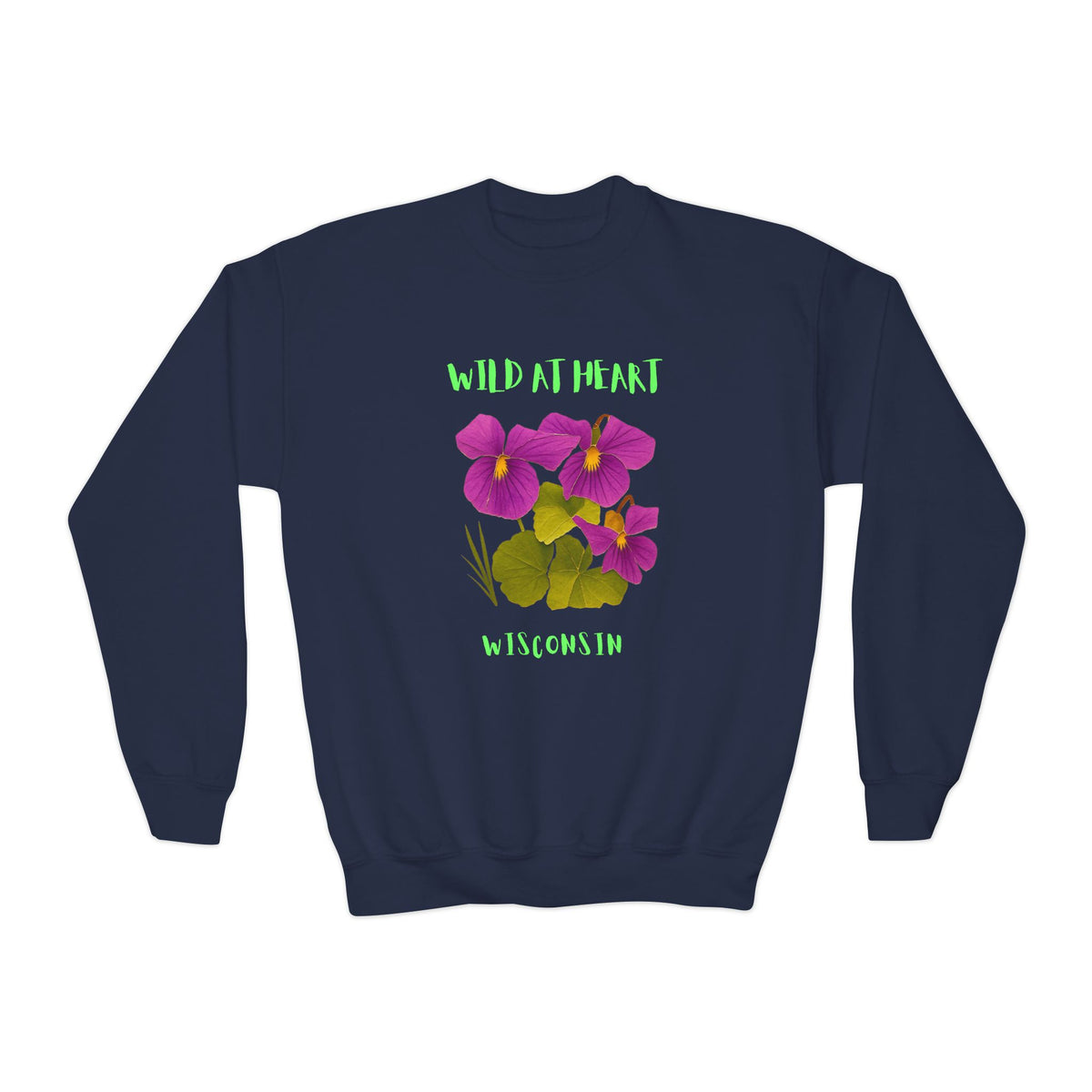 Wisconsin Wild at Heart Youth Crewneck Sweatshirt