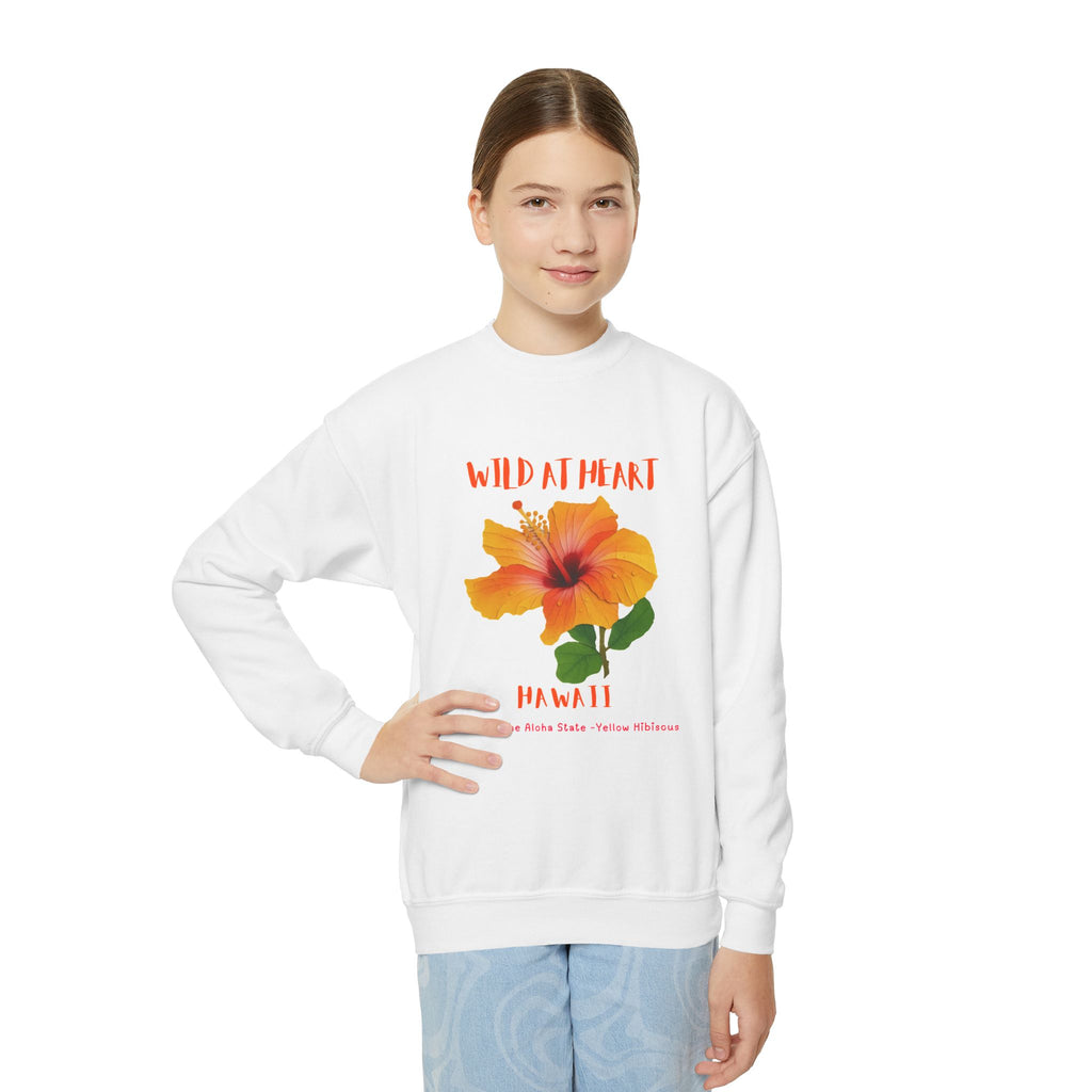 Hawaii Wild at Heart Youth Crewneck Sweatshirt