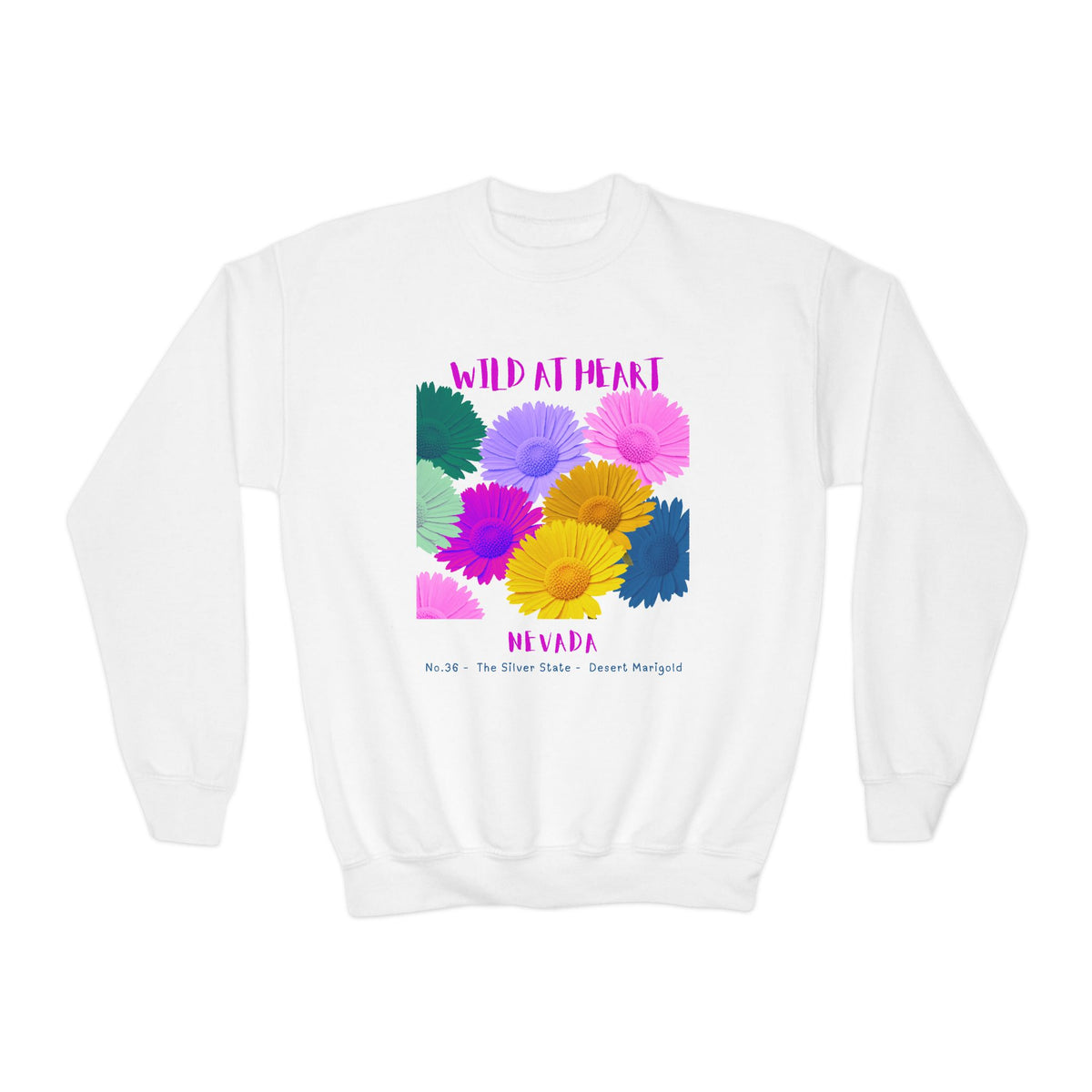 Nevada Wild at Heart Youth Crewneck Sweatshirt