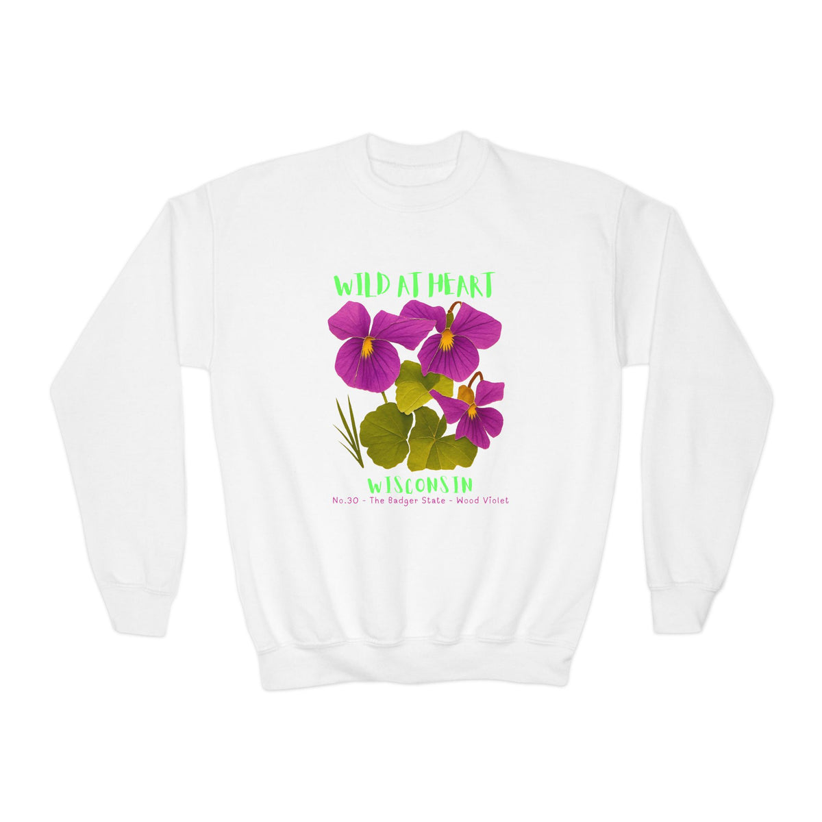 Wisconsin Wild at Heart Youth Crewneck Sweatshirt