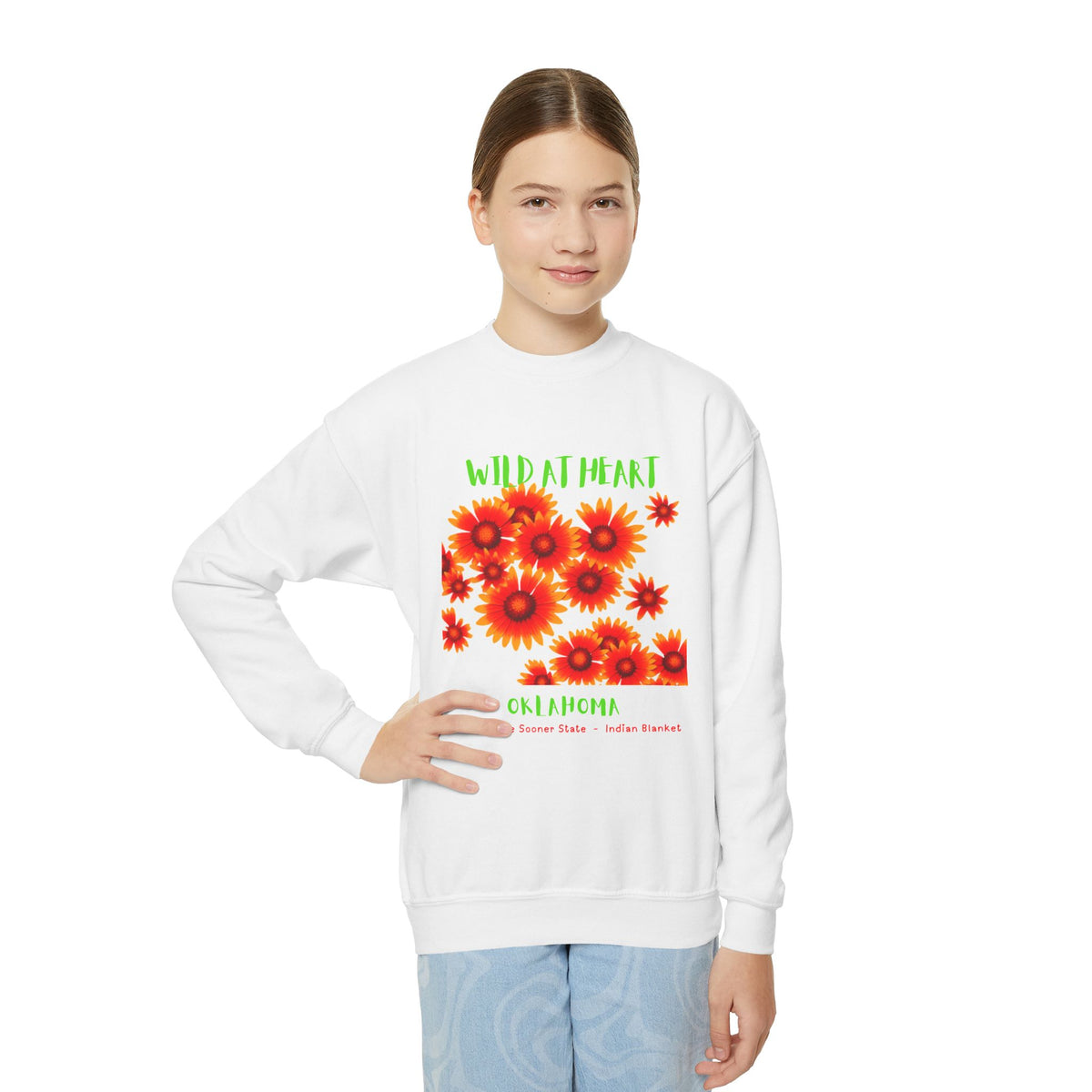 Oklahoma Wild at Heart Youth Crewneck Sweatshirt