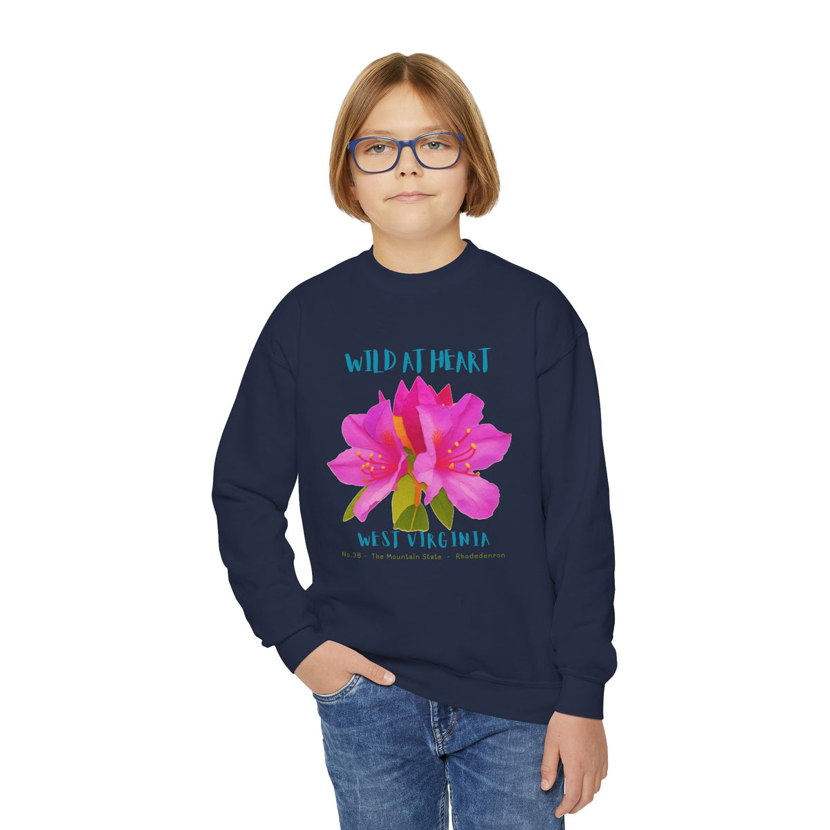 West Virginia Wild at Heart Youth Crewneck Sweatshirt