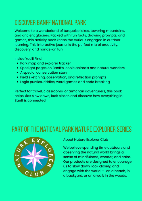Banff National Park Activity Book for Kids