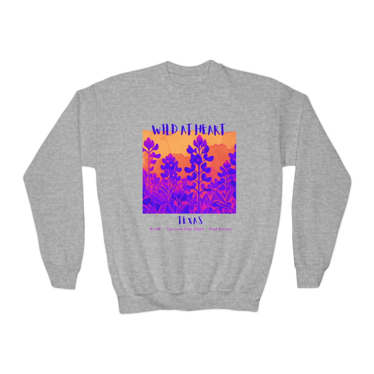 Texas Wild at Heart Youth Crewneck Sweatshirt