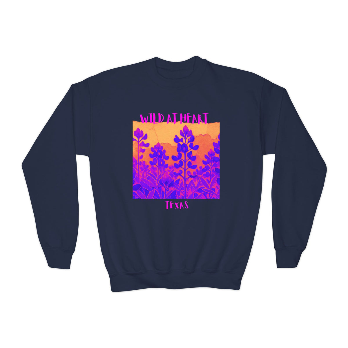 Texas Wild at Heart Youth Crewneck Sweatshirt