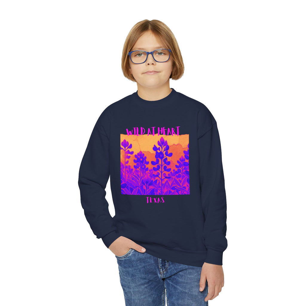 Texas Wild at Heart Youth Crewneck Sweatshirt