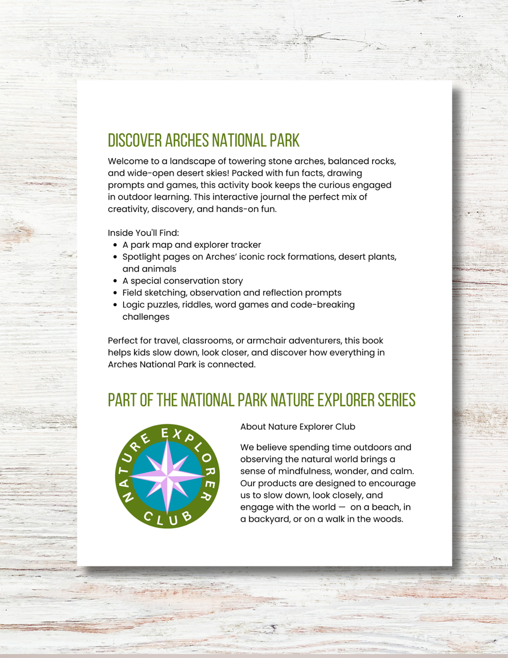 Arches National Park Activity Book for Kids