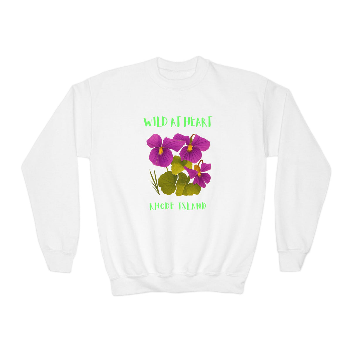 Rhode Island Wild at Heart Youth Crewneck Sweatshirt