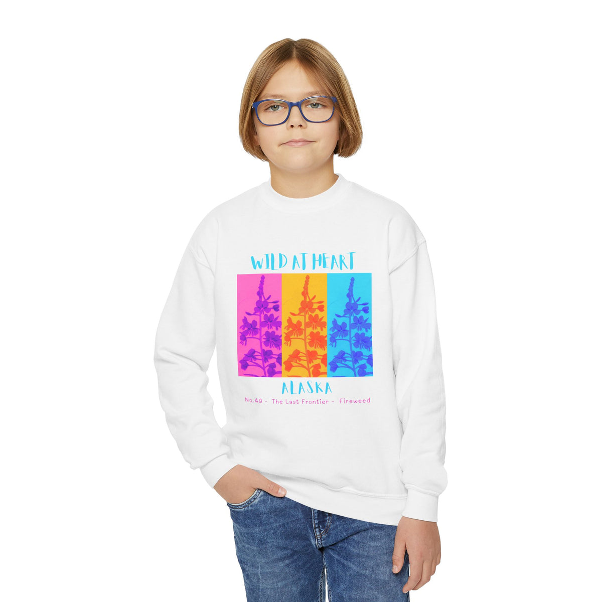 Alaska Wild at Heart Youth Crewneck Sweatshirt