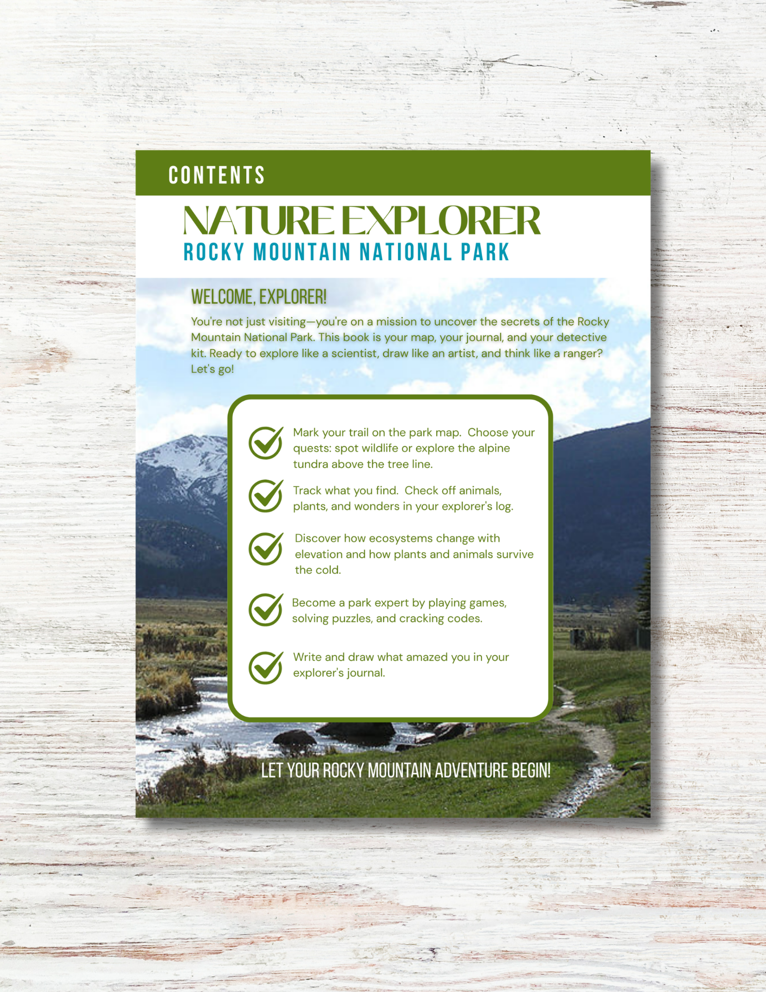 Rocky Mountain National Park Activity Book for Kids